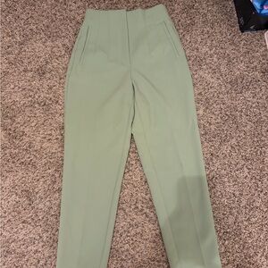 Zara High-Waist Sage Green Trousers